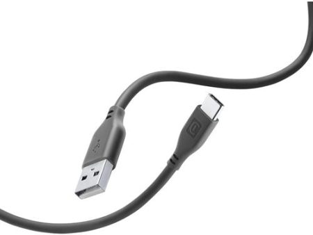 Cabo de Dados Cellularline Soft USB-A   USB-C 1.2m Preto For Sale