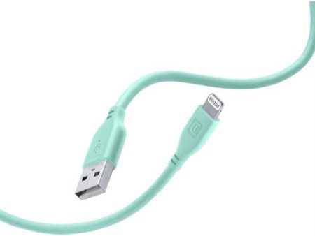 Cabo USB PARA Lightning Cellular Line Soft 1.2m - Verde Menta Online now