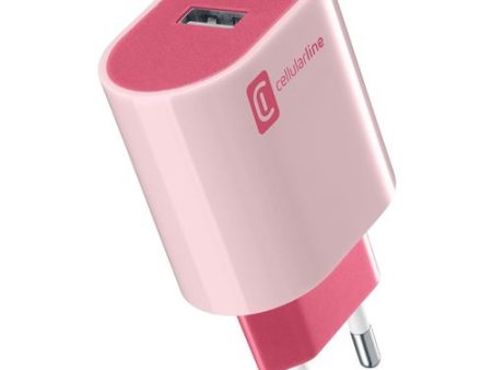 Carregador Cellularline Style Color ACHUSSBSMART12WP USB-A 12W Rosa Sale