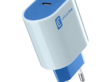 Carregador Cellularline Style Color ACHUSBCSMARTPD20WB USB-C 20W Azul Online