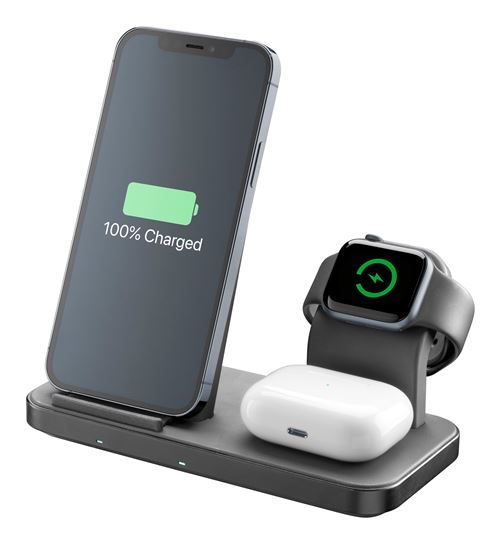 Carregador Wireless Qi Cellularline Trio Wireless Charger - Preto on Sale