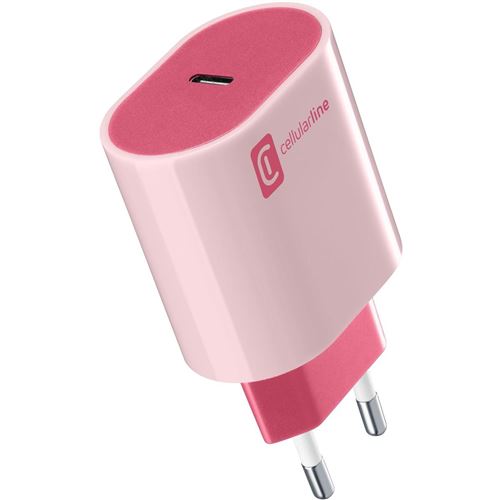 Carregador Cellularline Style Color ACHUSBCSMARTPD20WP USB-C 20W Rosa Online Sale