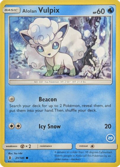 Alolan Vulpix (21 145) (Deck Exclusive #29) [Sun & Moon: Trainer Kit - Alolan Ninetales] Cheap