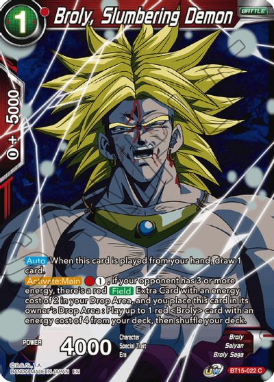 Broly, Slumbering Demon (BT15-022) [Saiyan Showdown] For Cheap