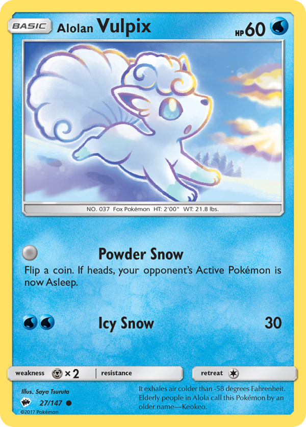 Alolan Vulpix (27 147) [Sun & Moon: Burning Shadows] Hot on Sale