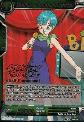 Bulma, Genius Inventor (Dragon Brawl Draft Tournament Gold Stamped) (DB1-047) [Promotion Cards] Online Sale