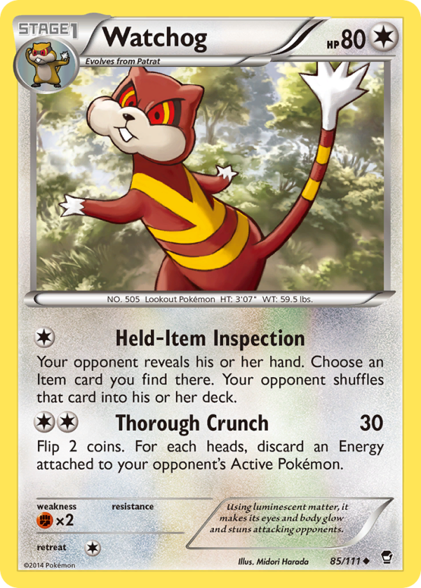 Watchog (85 111) [XY: Furious Fists] on Sale