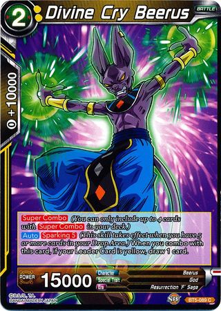 Divine Cry Beerus (BT5-089) [Miraculous Revival] on Sale