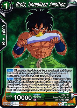 Broly, Unrealized Ambition [BT6-063] Online Hot Sale