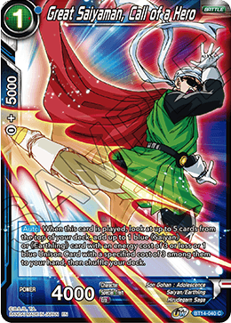 Great Saiyaman, Call of a Hero (BT14-040) [Cross Spirits] on Sale